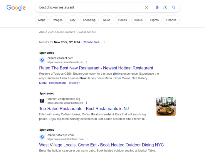 Best chicken restaurant in New York