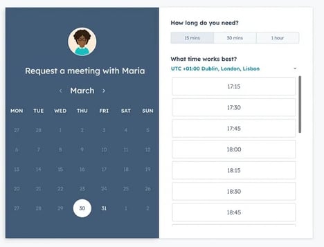 HubSpot Meetings request form