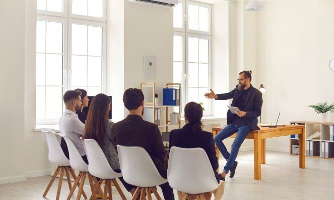 Leader conducting a training.